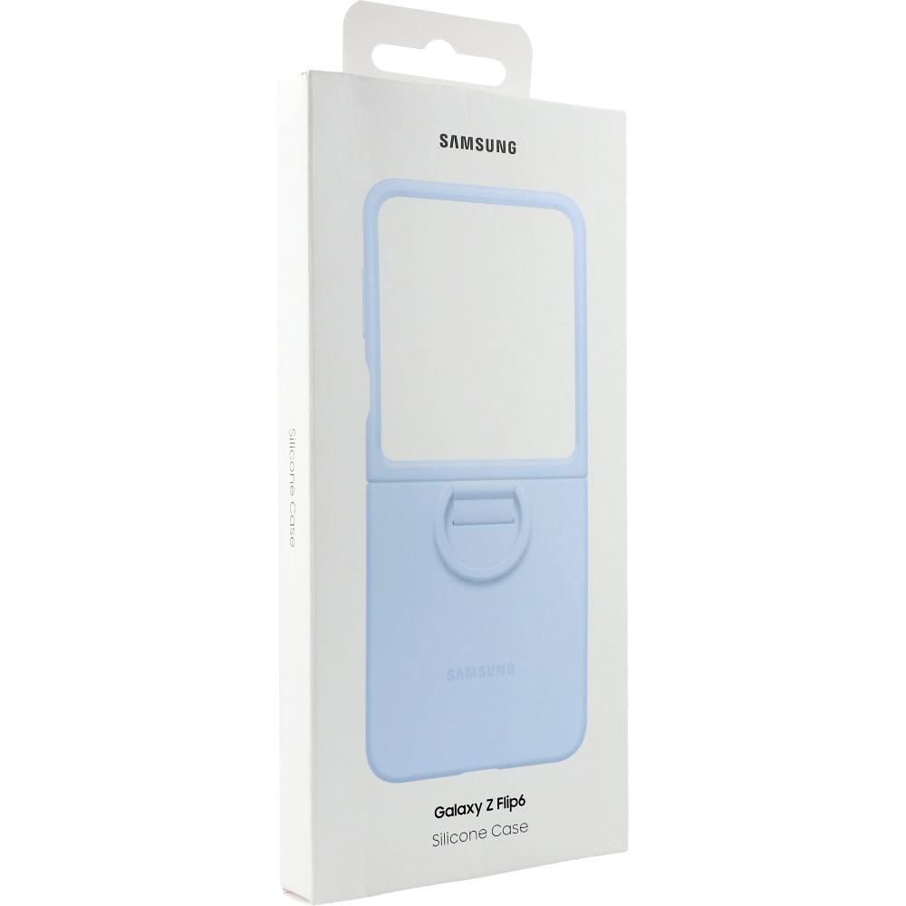 Etui Samsung Silicone Case Ring do Galaxy Z Flip7 FE / Z Flip6, niebieskie 